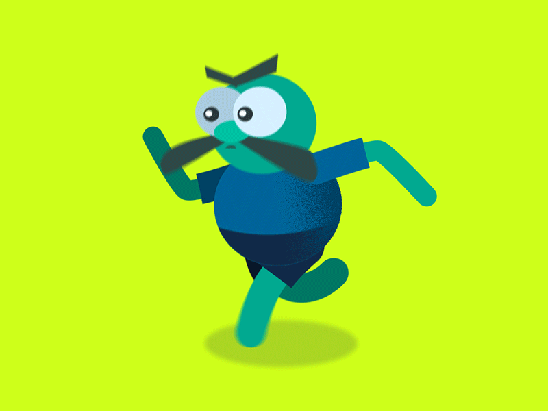 Running Man 2d adobe aftereffects animation character rubberhose run running shapelayers