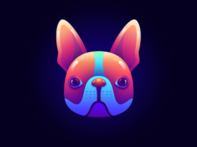 Colcorful Boston Terrier colcorful，boston terrier，bulldog，cute，blue