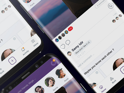 Thalaa app app concept interface news feed orange purple social media ui ux