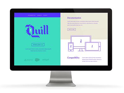 Quill Concept blackletter branding color design focus lab ink lettering logotype quill