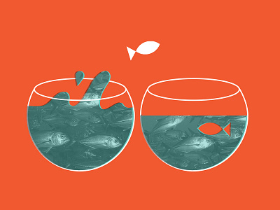 Change of Scenery change editorial illustration fish fish bowl location