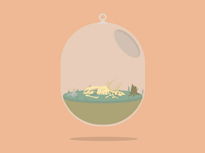 Terrarium art debut deer design dribbble illustration invite