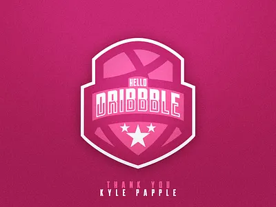 Hello Dribbble! debut design dribbble follow hello invite shield sports thank welcome