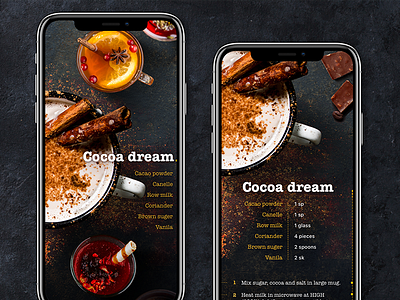 Winter drinks inspiration app cafe drinks food recipe restaurant