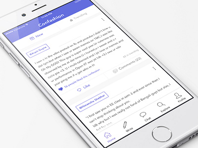 Confashion Home Screen app app design confashion confession home screen ui user interface ux