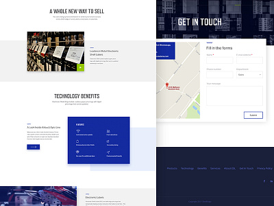 Electronic labels website concept blue clean design contact form labels location technology web design