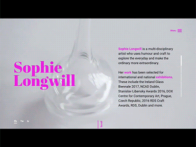 Sophie Longwill website redesign art glass ui ux web