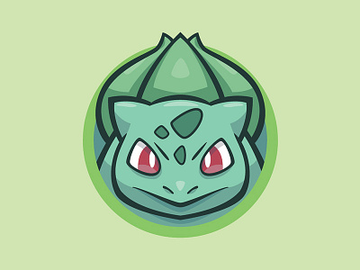 001 Bulbasaur badge bulbasaur collection green icon illustration logo mascot pokemon pokédex series