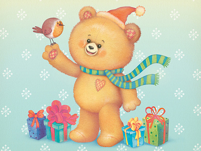 Almost Christmas bears bird christmas greeting cards merry christmas picture books retro robin vintage art watercolors