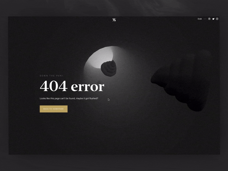 404 Error 404 brand clean dark experimental folio portfolio ui ux web web design website