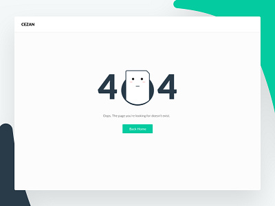 Cezan - 404 Page Not Found 404 404 page cezan dashboard documents icons react resume resume builder ui web app
