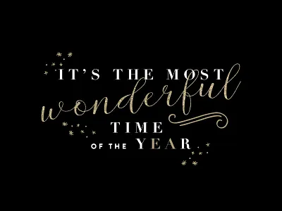Christmas typographic quote black and gold christmas quote script sparkle typography