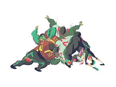 QB SNEAK digital painting football football players illustration nfl qb sneak sports