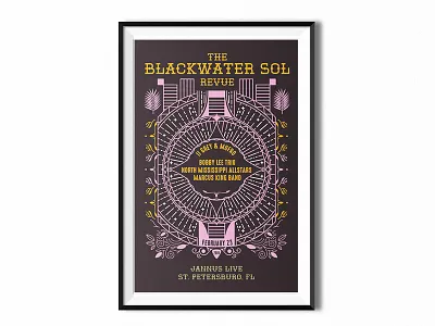 The Blackwater Sol Revue illustration poster print print music screenprint