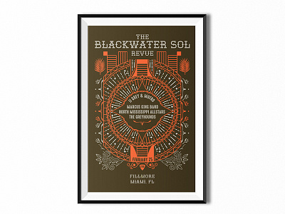 The Blackwater Sol Revue design florida graphic illustration miami music ornate poster print
