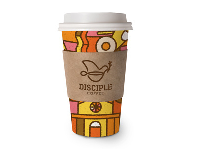 Coffee Cup church coffee stained glass illustration