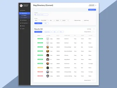 Animal Shelter Dashboard analytics analytics conceptual dashboard design design ui ui ux ux