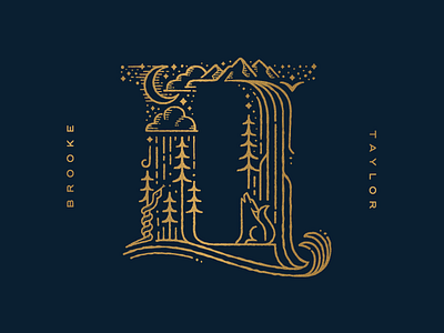 II 2 album ii linework moon mountains snake trees two waterfall wolf woods