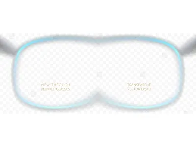 Vector glasses. Blurred view 3d augmented blur eyeglasses glasses goggles pov realistic spectacles transparent vector view