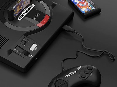 Sega Genesis 16bit 3d c4d cgi cinema4d console gaming genesis retro sega sega genesis