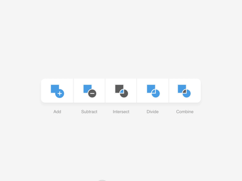 Geometry Button /Animation add animation button combine divide geometry intersect subtract