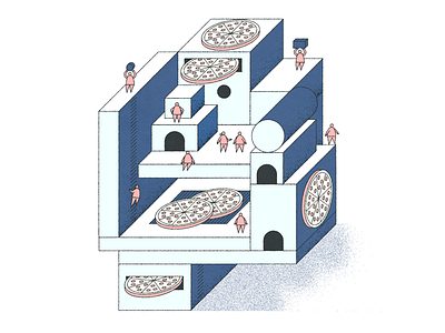 Pizza Time blocks building character event party pizza poster