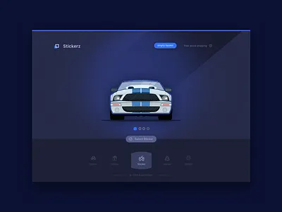 Stickers car creative gradient landing modern sticker theme ui