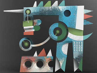 Unicorn (2) 3d abstract art geometric illustration unicorn