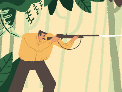 Trigger Campaign forest graphic gun illustration rifle shoot trees ui ux