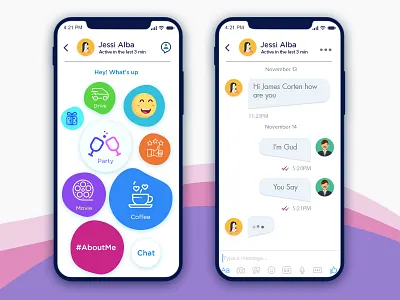 My Chat animation app chat chatting message messaging messenger ui ux wave web widget
