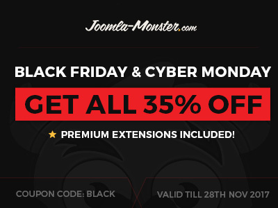 Black Friday Joomla templates sale is running. black friday design joomla web website