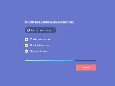 Import screen blue check form gradient import loading