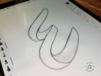 E - Work In Progress art azanti branding dribbble e graphic logo sketch