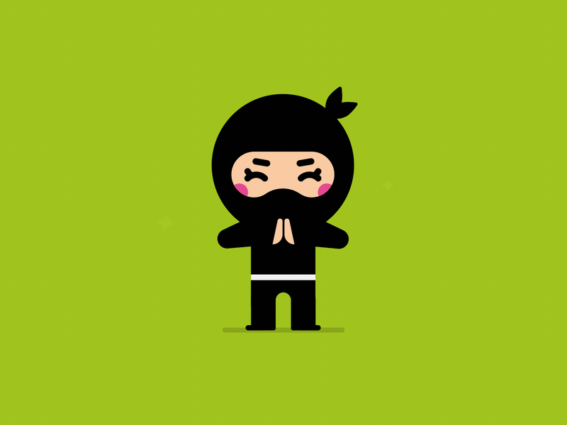 Ninja animation character funny kawaii motion motion design ninja sticker