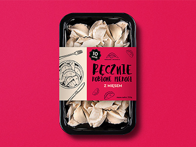 Pierogi design food label packaging