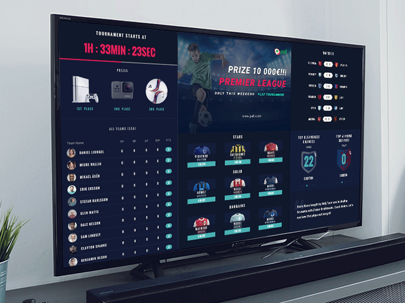 ⚡️Animation of Broadcast Screen⚡️ animation broadcast dark fantasy football gif sport tv ui user