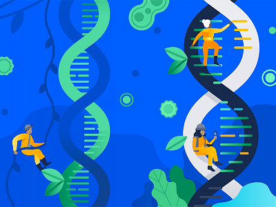 Code That Comes to Life biology code dna experiment illustration science team