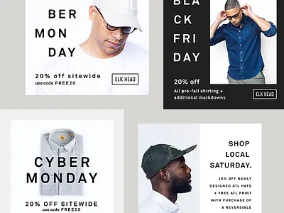 Elkhead Social Posts clean details layout mens fashion modern scandinavian social typography