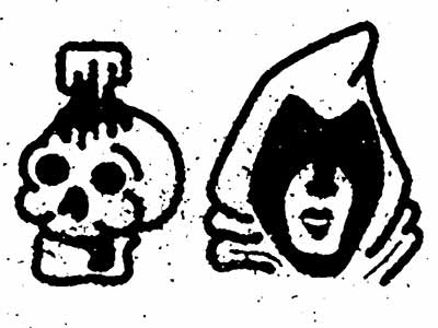 Spooky Icons candle cult hood skull spooky