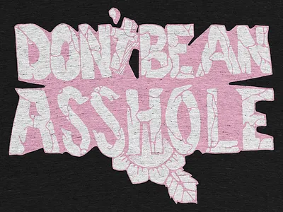 Don’t be an asshole - Cotton Bureau custom type drawing funny hand drawn illustration inktober nice screen printing shirt design tattoo type typography