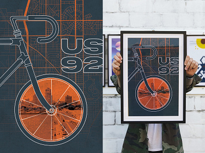 Sunshine City Spokes city florida gradient graphic grid illustration line overlay skyline stpete typography vintage