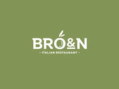 Bro&N cafe food italia logo olive retaurant