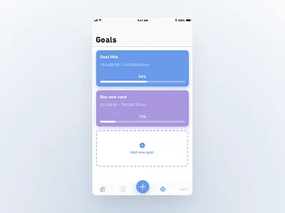Wallet app - Goals budget minimal simple wallet