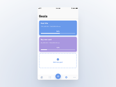 Wallet app - Goals budget minimal simple wallet