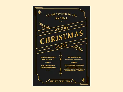 Christmas Invite border christmas coffee holiday invitation invite letterpress line art party woods