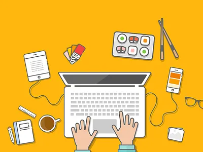 Workspace coffee design hipster iphone mac sushi workspace