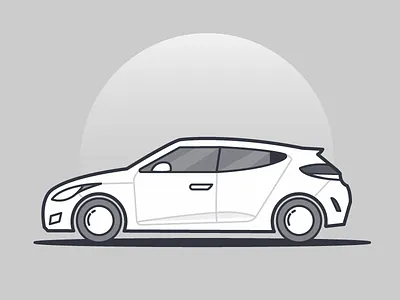 Veloster automotive car flat illustration hyundai illustrator veloster
