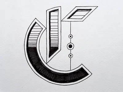 Geometric Gothic Type geometric gothic ink lettering type