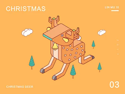 Christmas Deer christmas deer illustrations poker ps spades