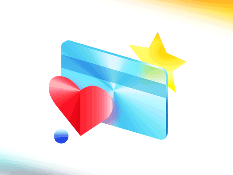 Favorite bank card bankcard card credit card heart shining star